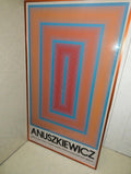 Orange Metal Framed Op Art Poster by Richard Anuszkiewicz