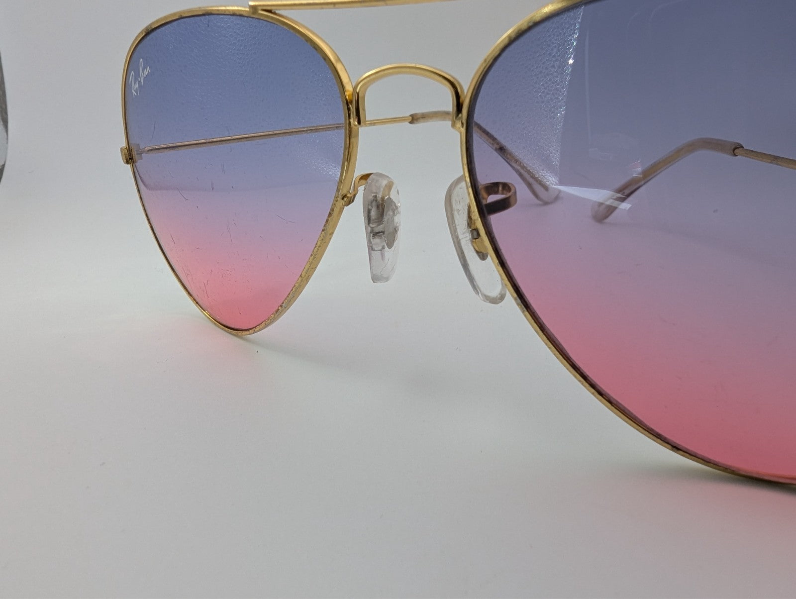 Ray-Ban Aviator Sunglasses, Gradient Pink Gold Frame