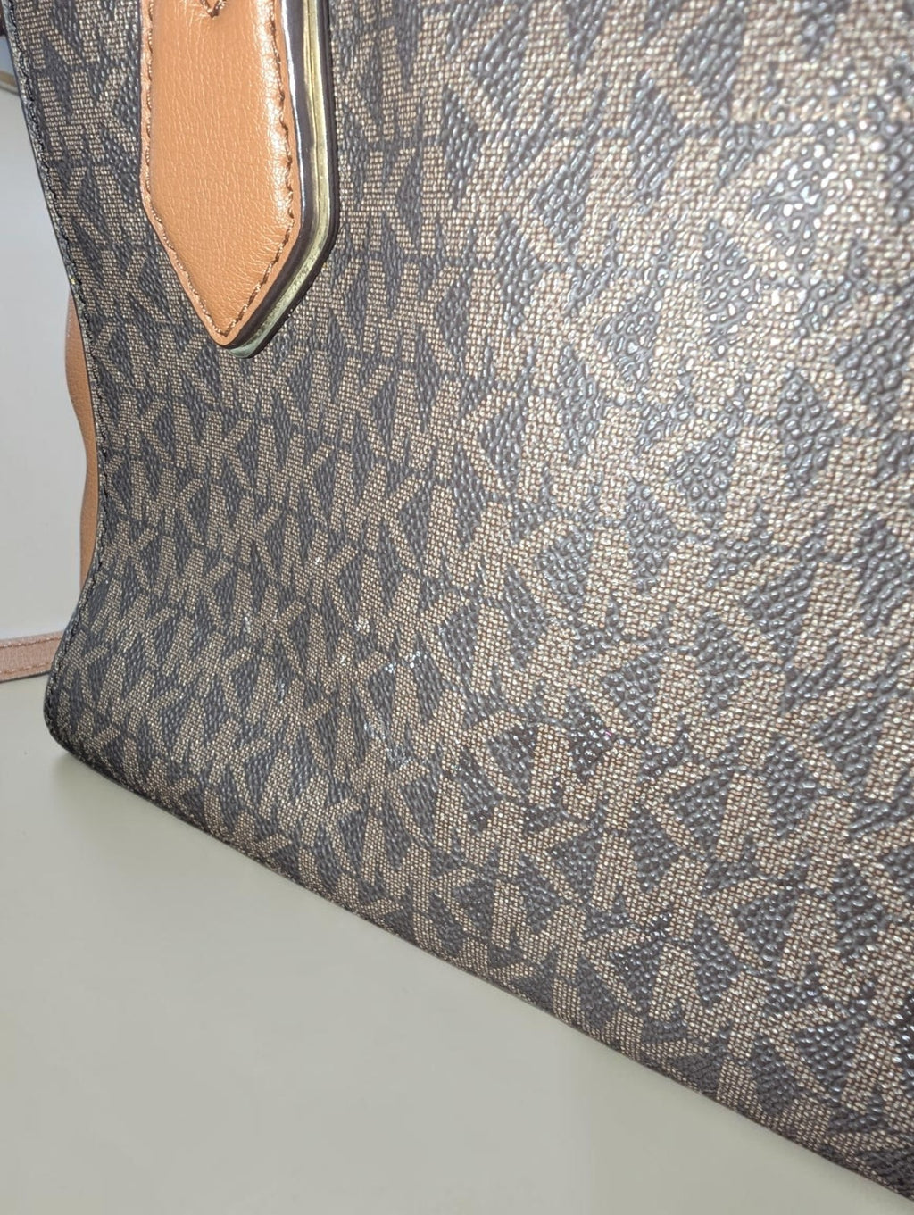 Michael Kors Mott Medium Messenger Satchel Bag, Brown Signature Print