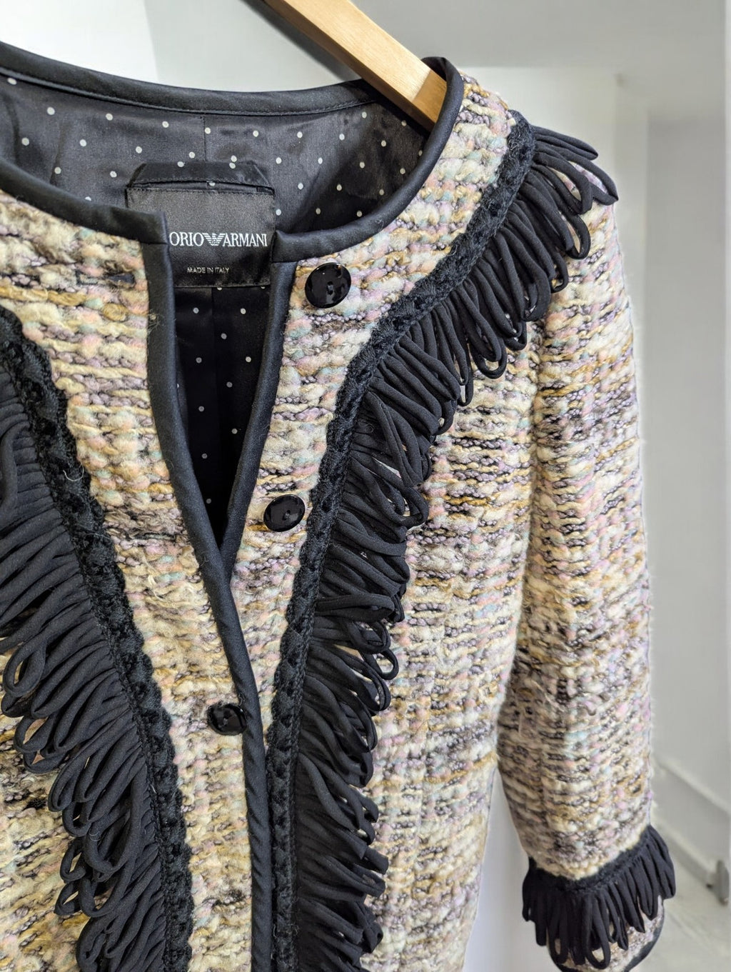 Emporio Armani MultiColor Tweed Button Front Jacket- Size 36, Medium 8/10