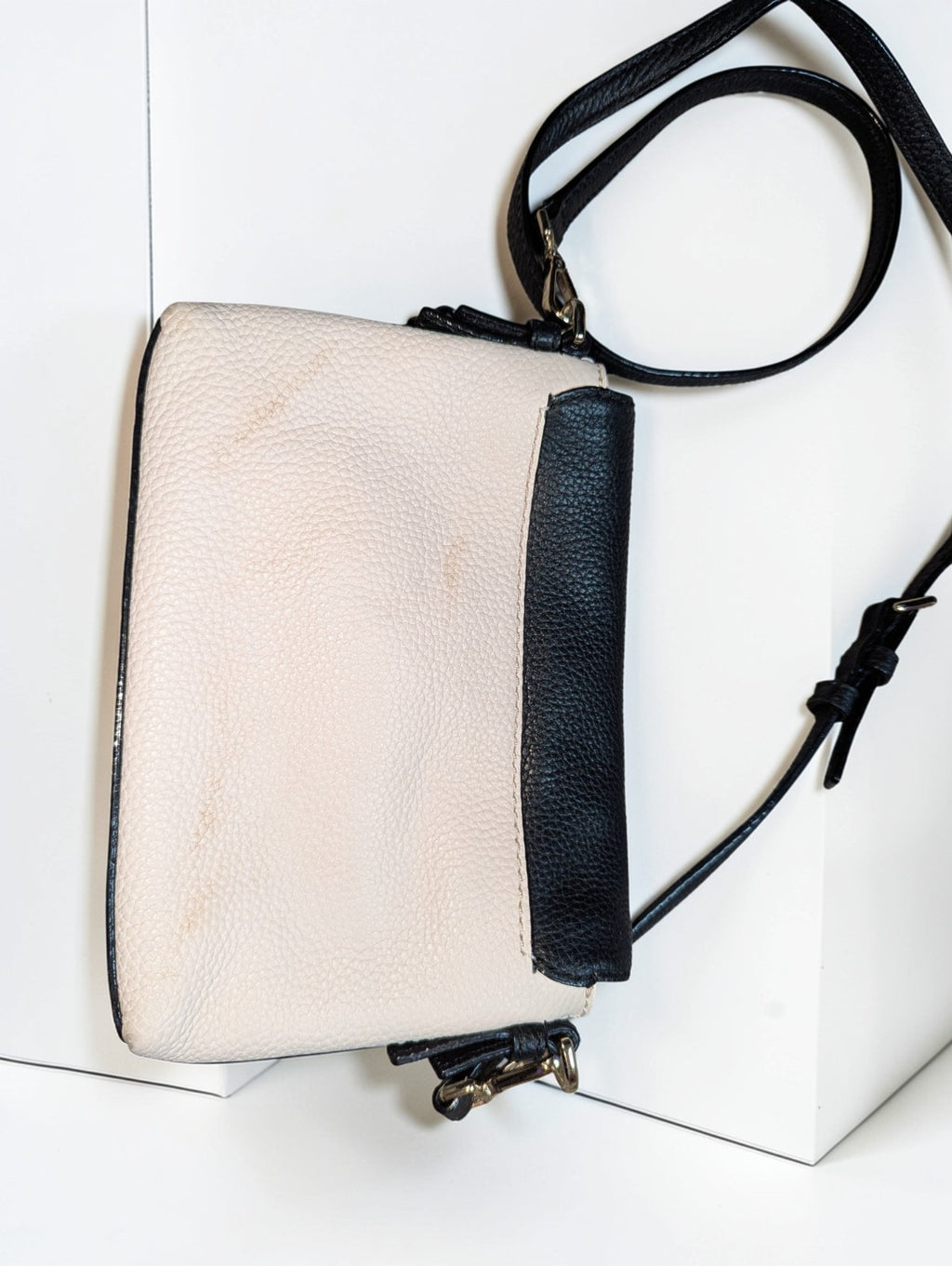 Kate Spade New York Jackson Street Harlyn Leather Crossbody Bag, Beige and Black