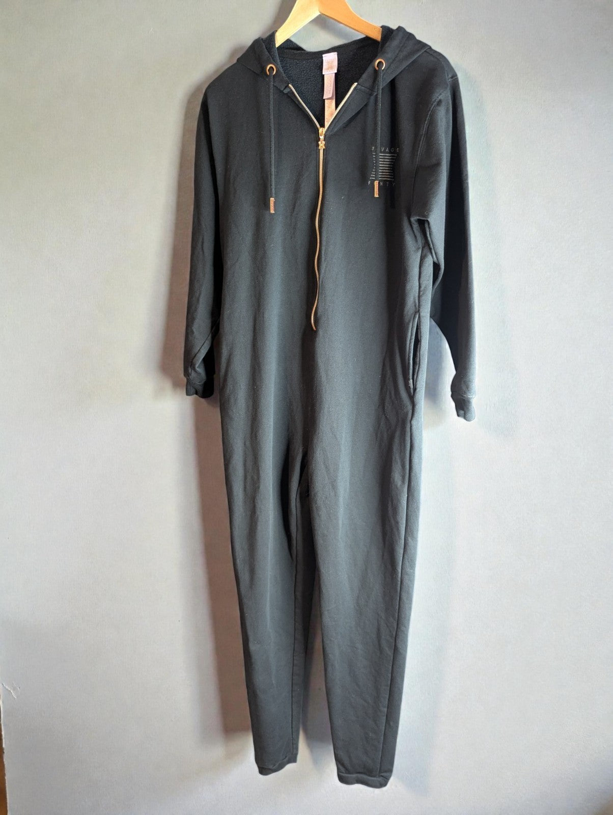Women's Savage X Fenty Forever Savage Hooded Onepiece, Black, Size S 4-6