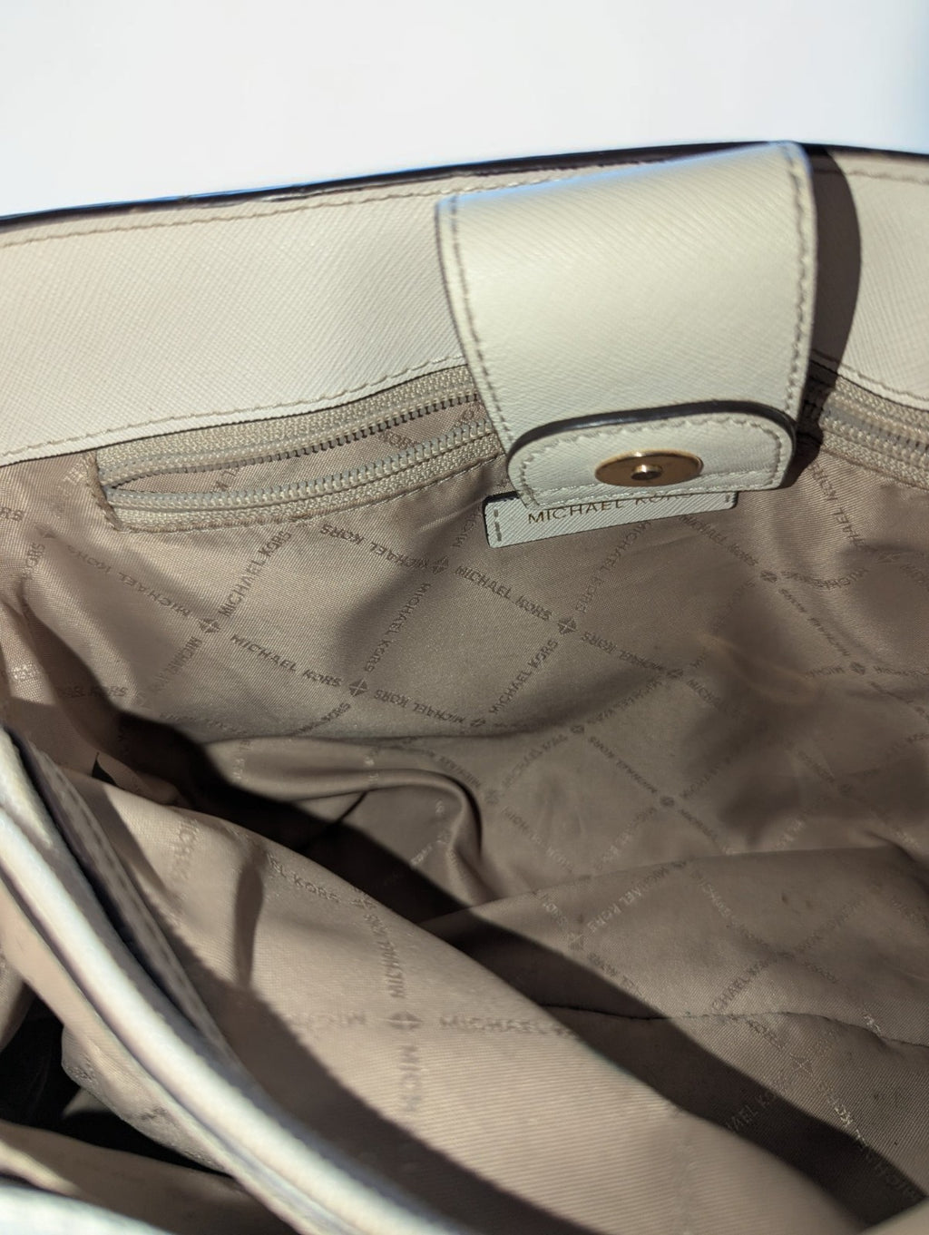 Michael Kors White Pebbled Leather Crossbody Bag