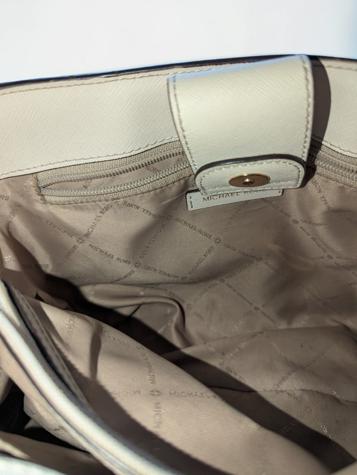 Michael Kors White Pebbled Leather Crossbody Bag