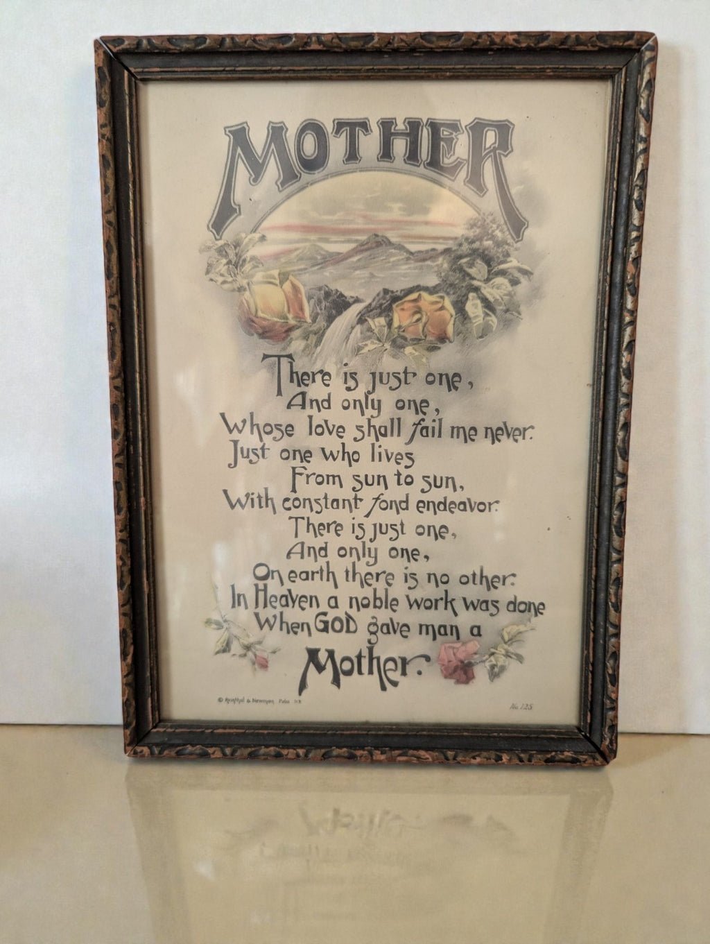 Antique Reinhal & Newman "Mother" Lithograph Print, Early 1900s #125