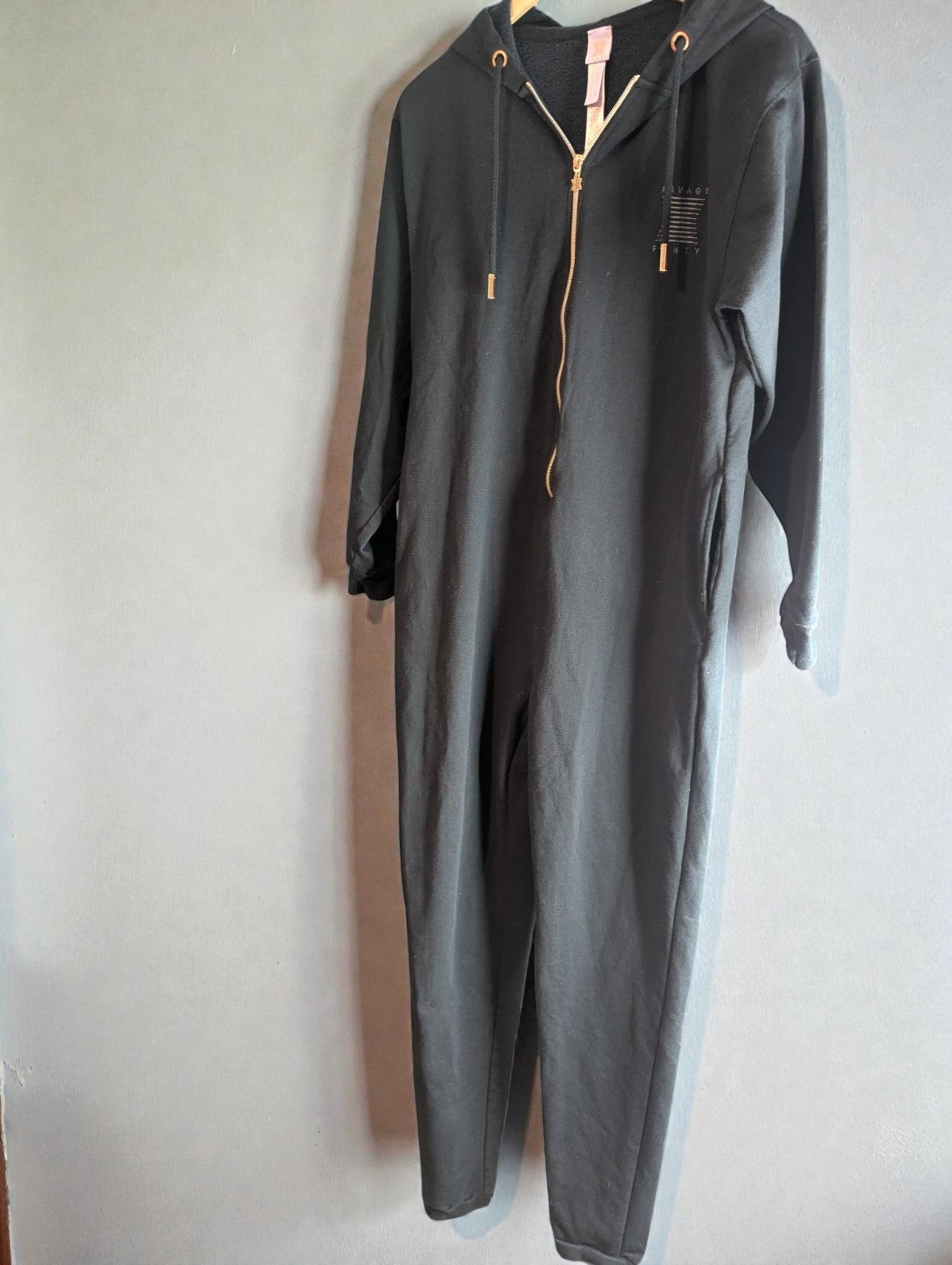 Women's Savage X Fenty Forever Savage Hooded Onepiece, Black, Size S 4-6