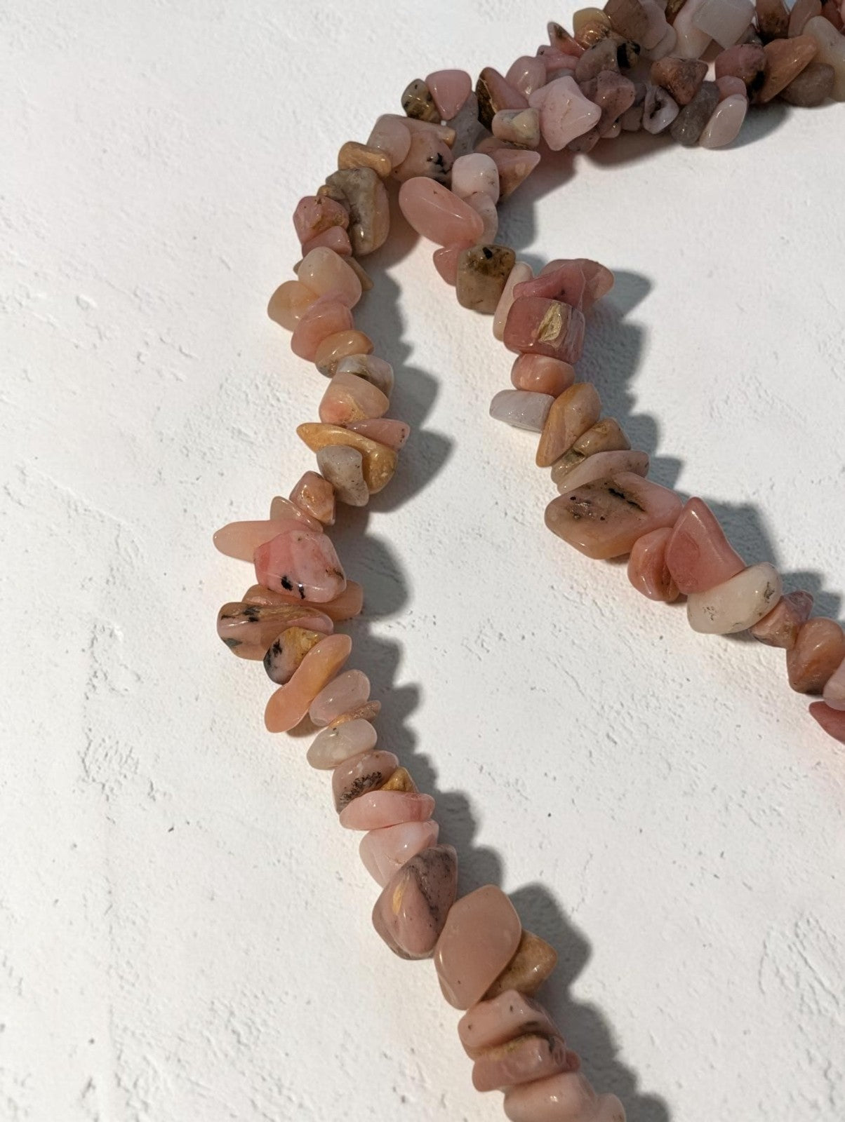 Puruvian Pink Opal Chip Bead Strand Necklace, 32"
