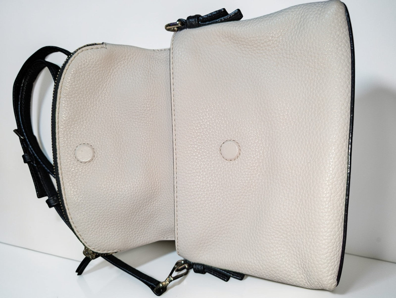 Kate Spade New York Jackson Street Harlyn Leather Crossbody Bag, Beige and Black