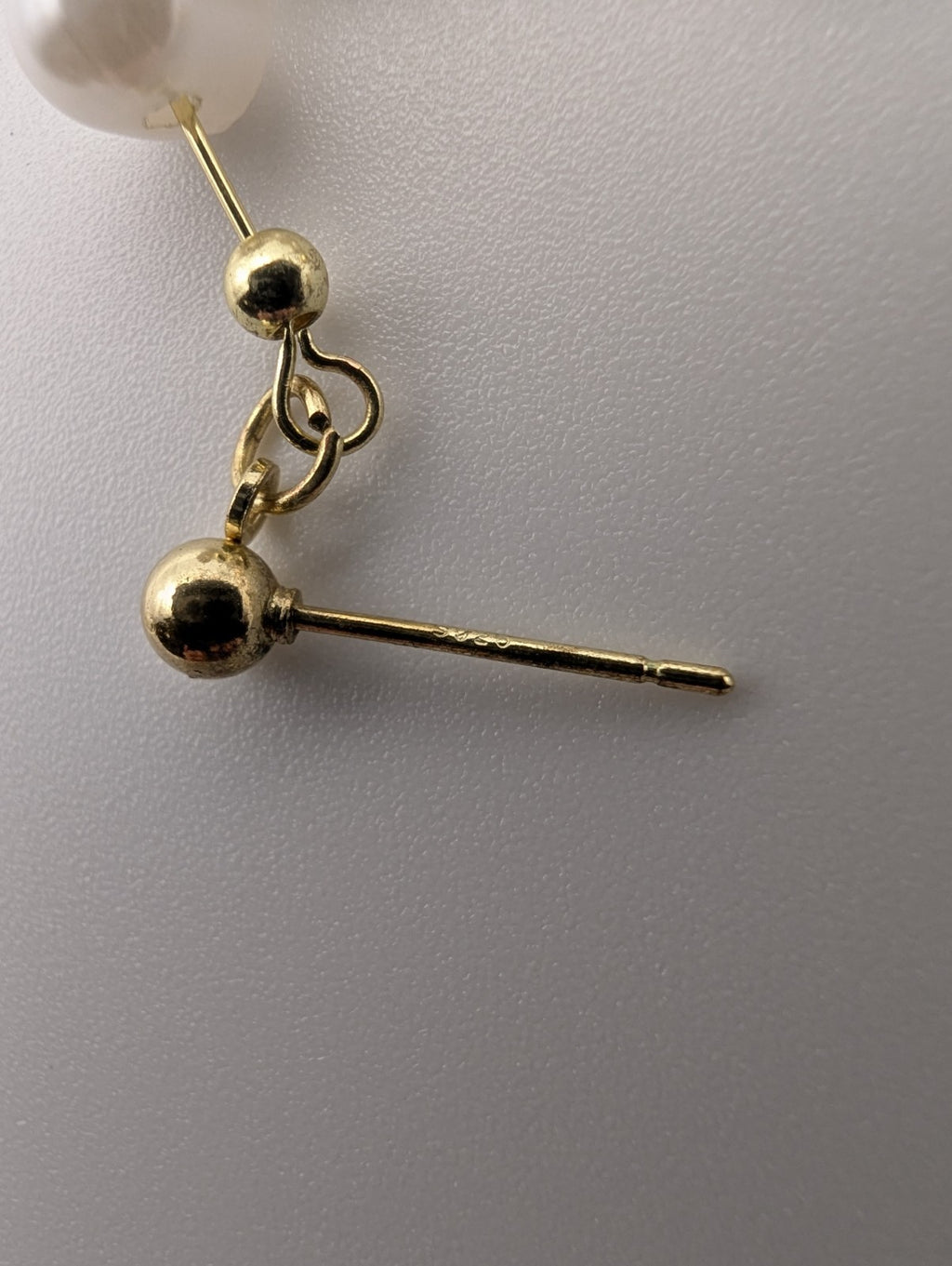 Natural Pearl 925 Gold Plated Hoop Stud Earrings