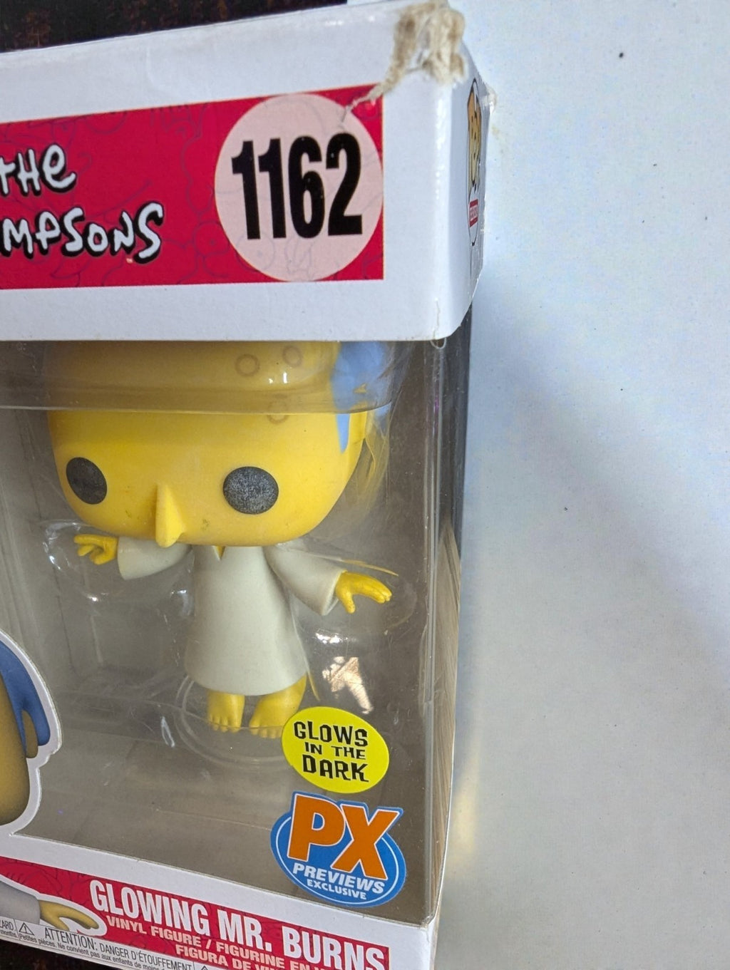 Funko Pop The Simpsons-Glowing Mr. Burns #1162 Glow in the Dark, Imperfect Box
