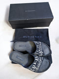 Burberry Espadrille Slides, Black & White Logo, Women's Size 36, Box & Dust Bag