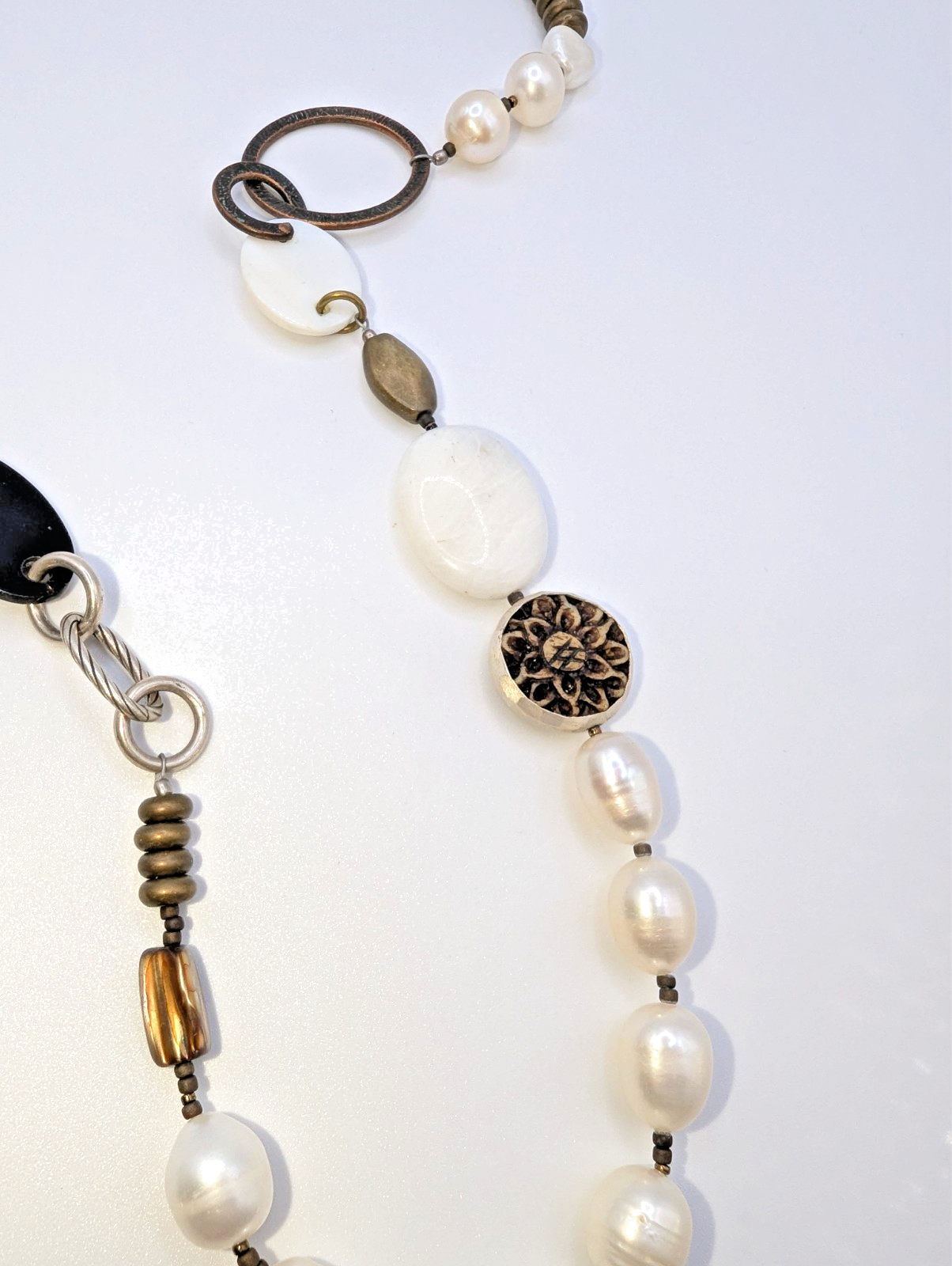 Retired Silpada "Go Coastal" Necklace, Freshwater Pearl/Sterling Silver, 24"