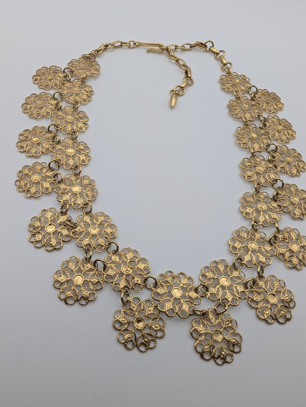 Vintage Vendome Floral Gold Plated Chain Necklace