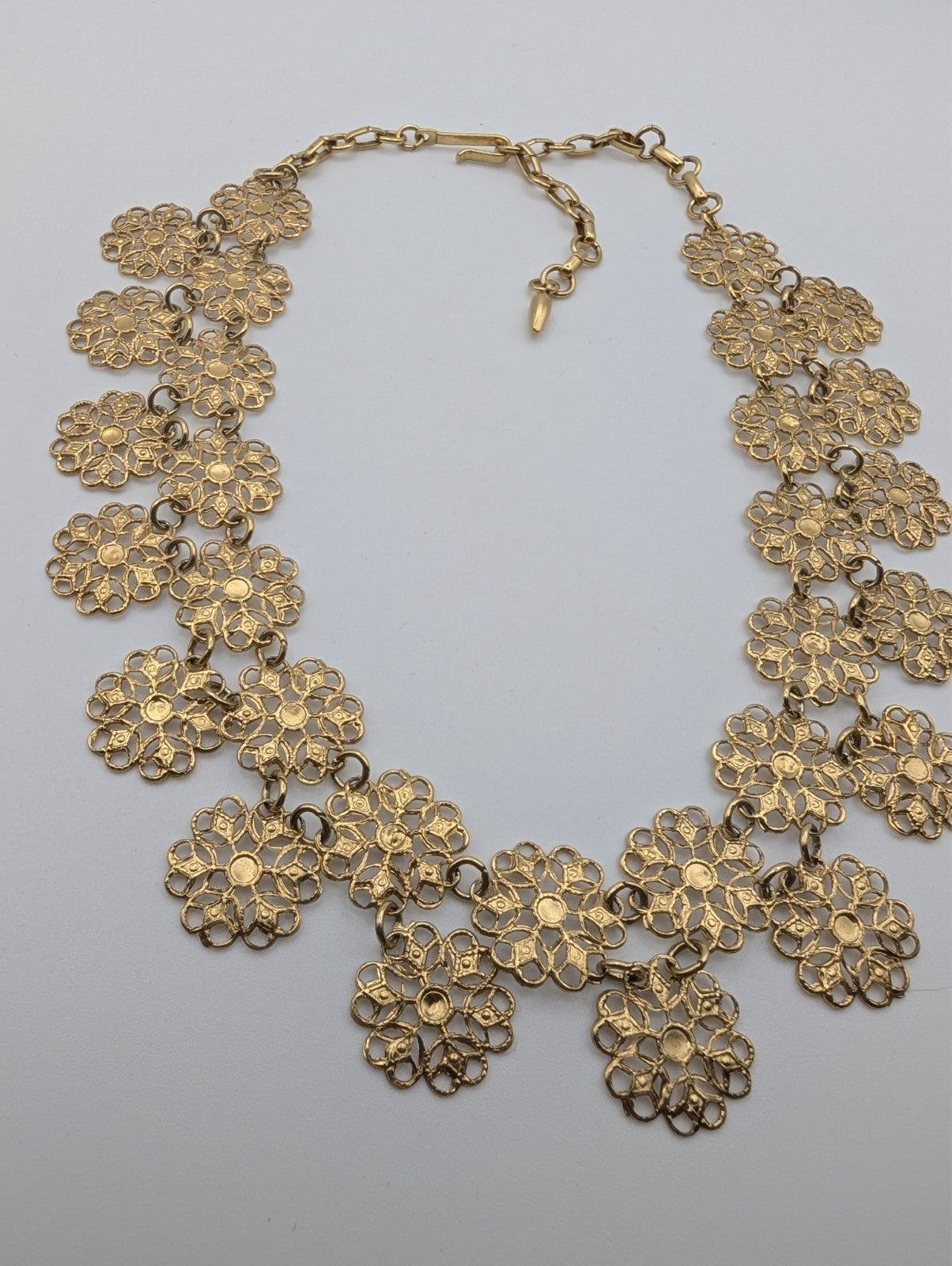 Vintage Vendome Floral Gold Plated Chain Necklace
