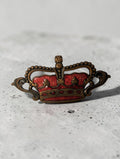Vintage Enamel Crown Brooch Pin