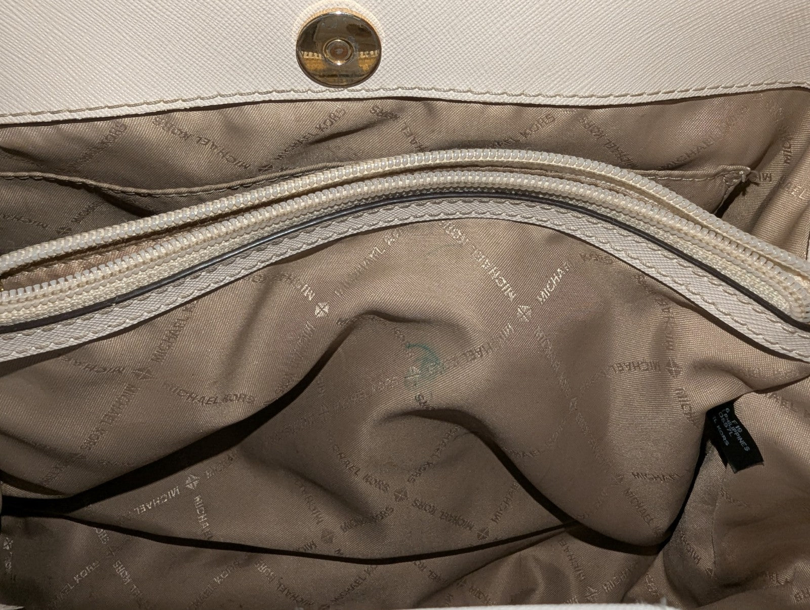 Michael Kors White Pebbled Leather Crossbody Bag