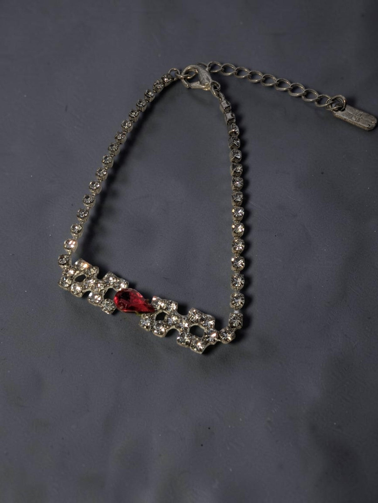 Christina Collection Red and White Crystal Bracelet, 7.5"