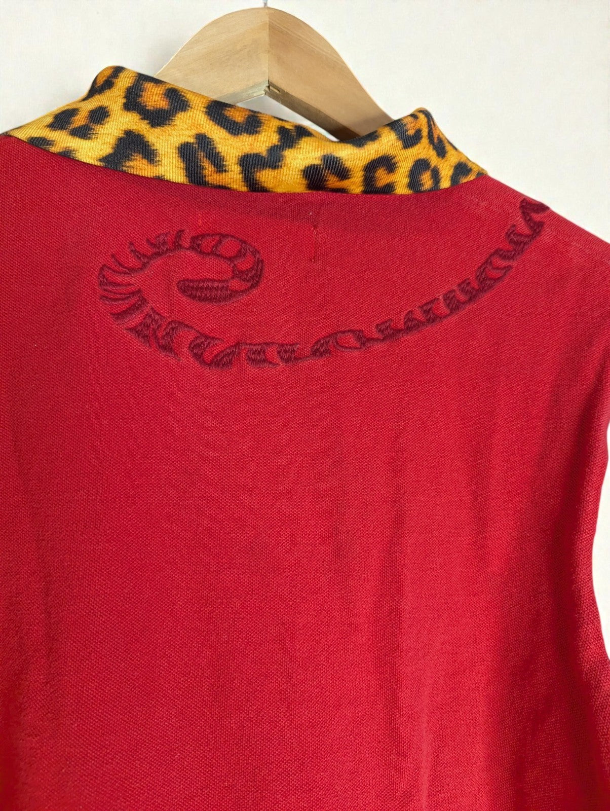 Akoo Polo Tiger Men's Shirt Leopard Collar, Size Large