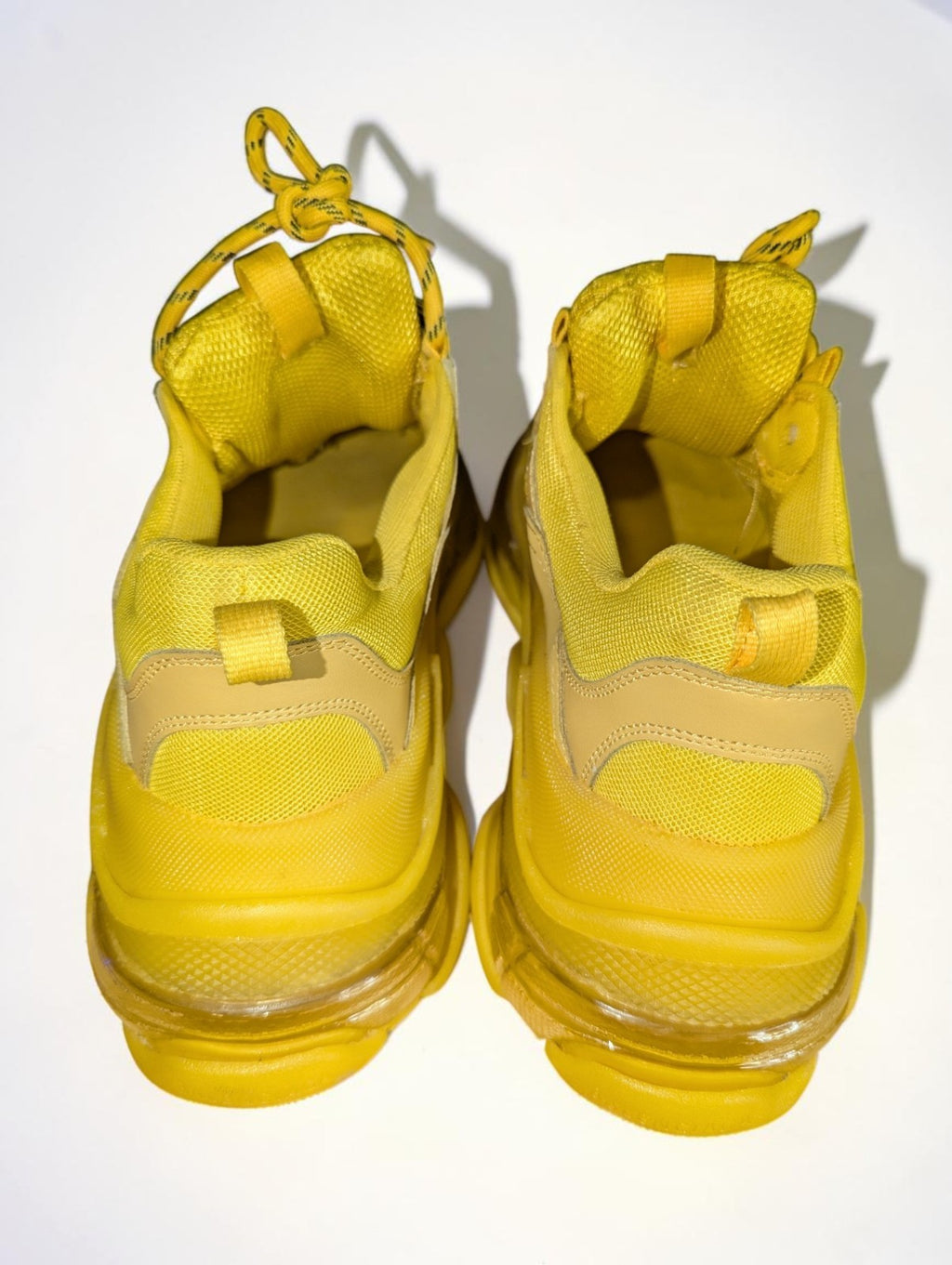 Yellow Balenciaga Triple S Chunky Men's Sneakers Clear Sole, Size 44, No Box