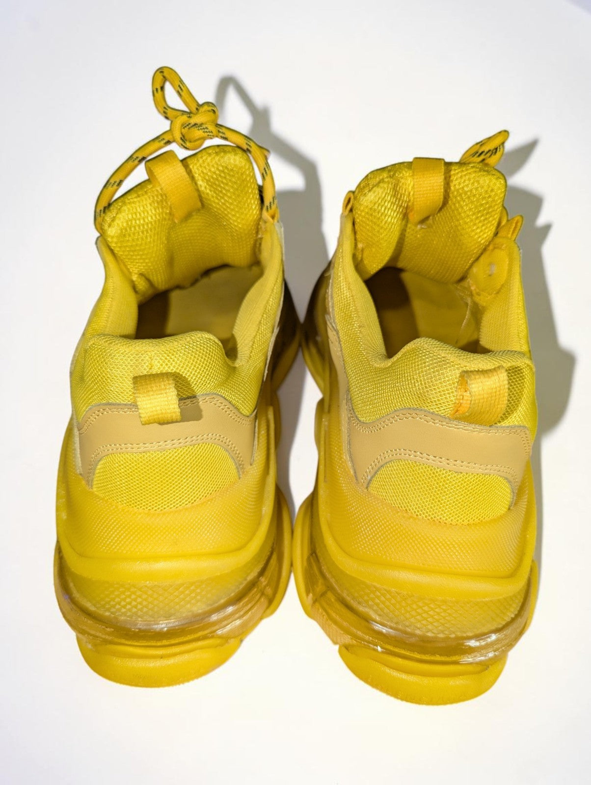 Yellow Balenciaga Triple S Chunky Men's Sneakers Clear Sole, Size 44, No Box