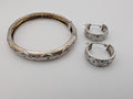 Vintage Avon sterling silver 925 bangle bracelet and matching hoop earrings set