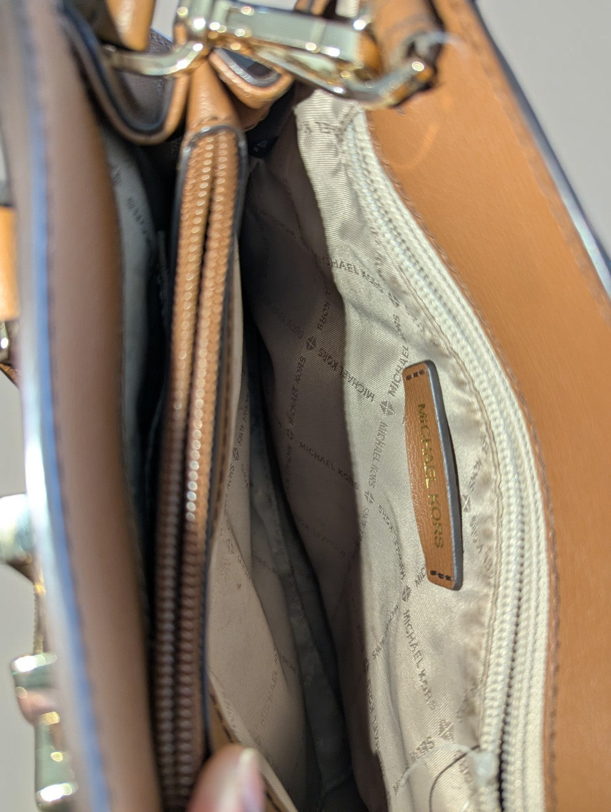 Michael Kors Mott Medium Messenger Satchel Bag, Brown Signature Print