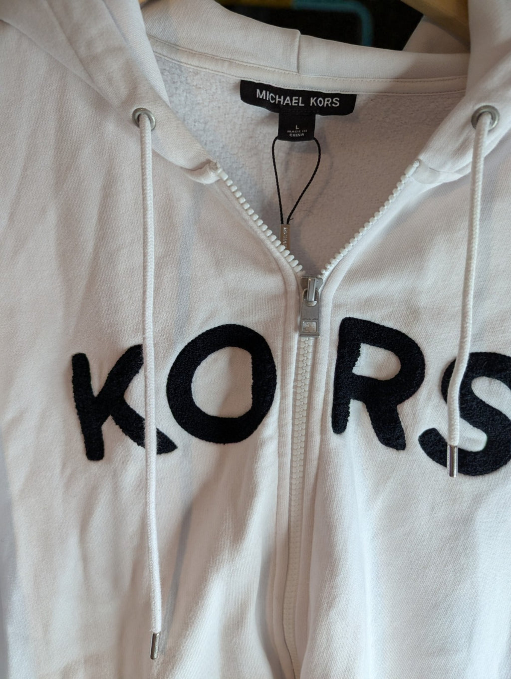 Michael Kors Men's Logo Cotton Blend Zip-Up Hoodie, Size L