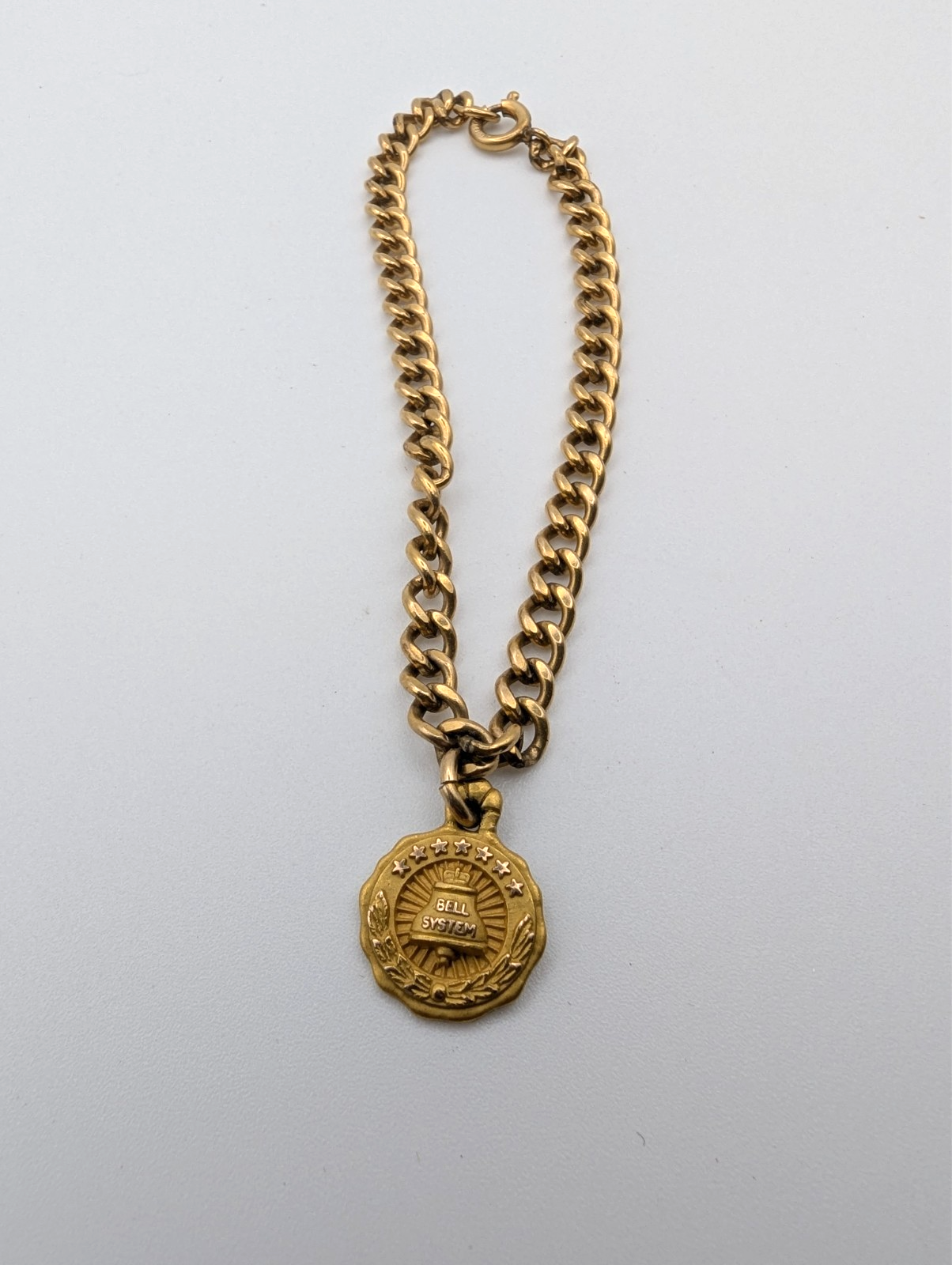 Vintage 10K Gold Filled Bell System Bracelet, 7"