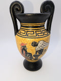 Greek Pottery Amphora Vase, Sphinx Greek Key Pattern 6"