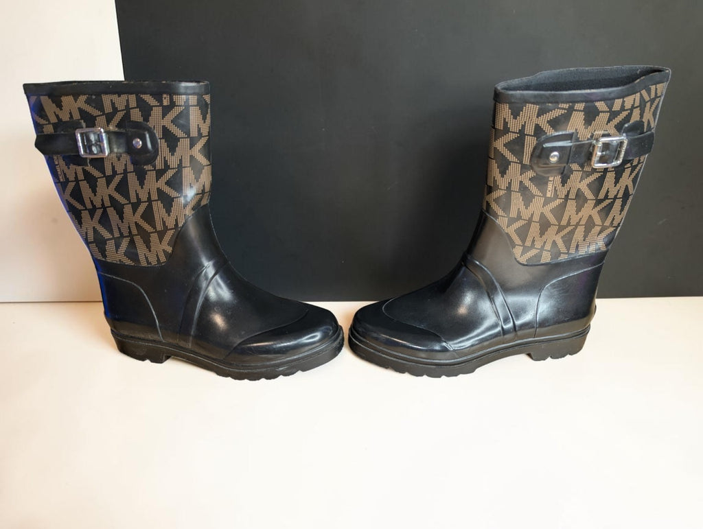 Michael Kors MK Logo Women's Rain Boots, Brown, Size 9.5