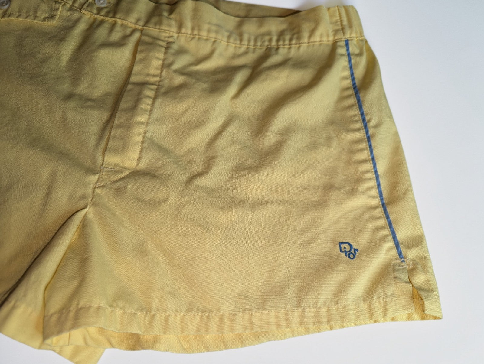 Vintage Christian Dior Men's Yellow Swim Trunks, Size 36