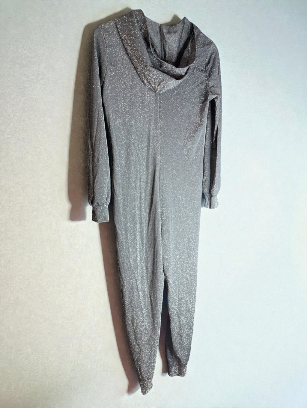 Savage X Fenty Hooded One Piece Romper, Glitter Black, Size Medium