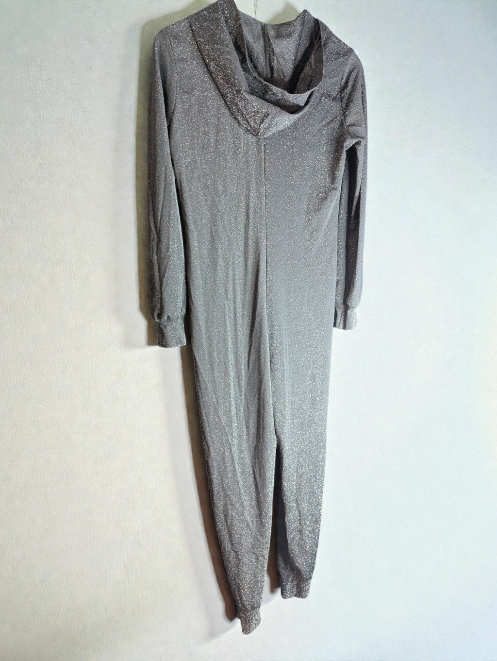 Savage X Fenty Hooded One Piece Romper, Glitter Black, Size Medium
