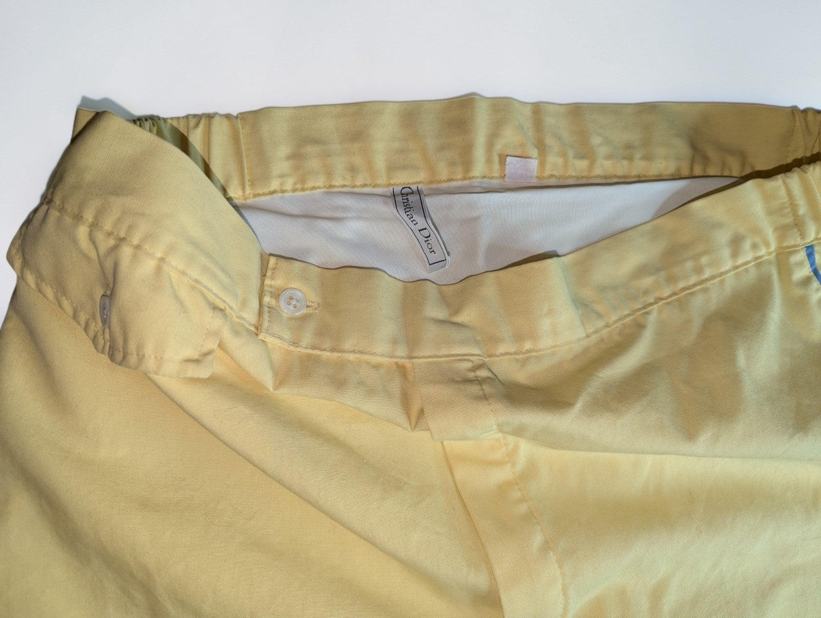 Vintage Christian Dior Men's Yellow Swim Trunks, Size 36