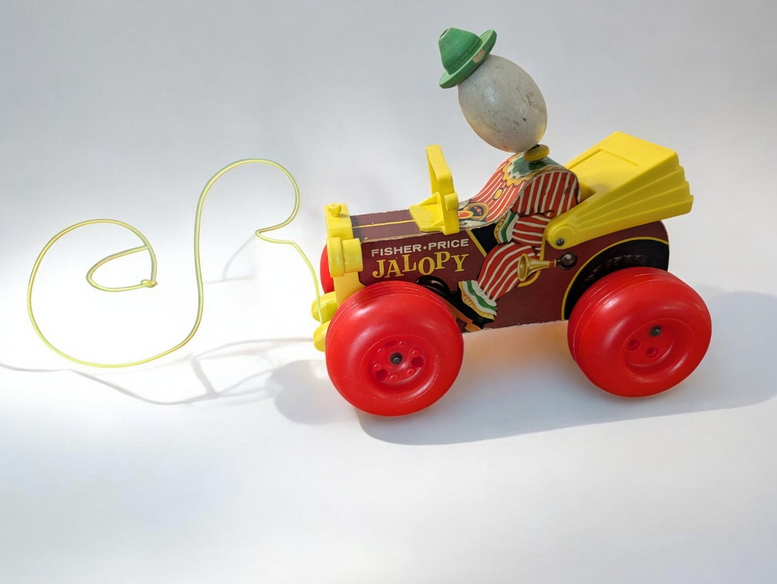 Vintage 1960s Fisher Price Toy Lot of 3- Jalopy, Lunch Box, Two Tune TV