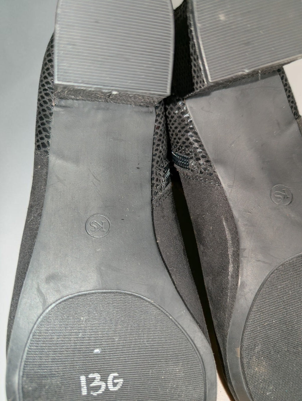 Karen Scott Ivvy Mixed Media Booties Black Faux Suede and Snakeskin, Size 10.5