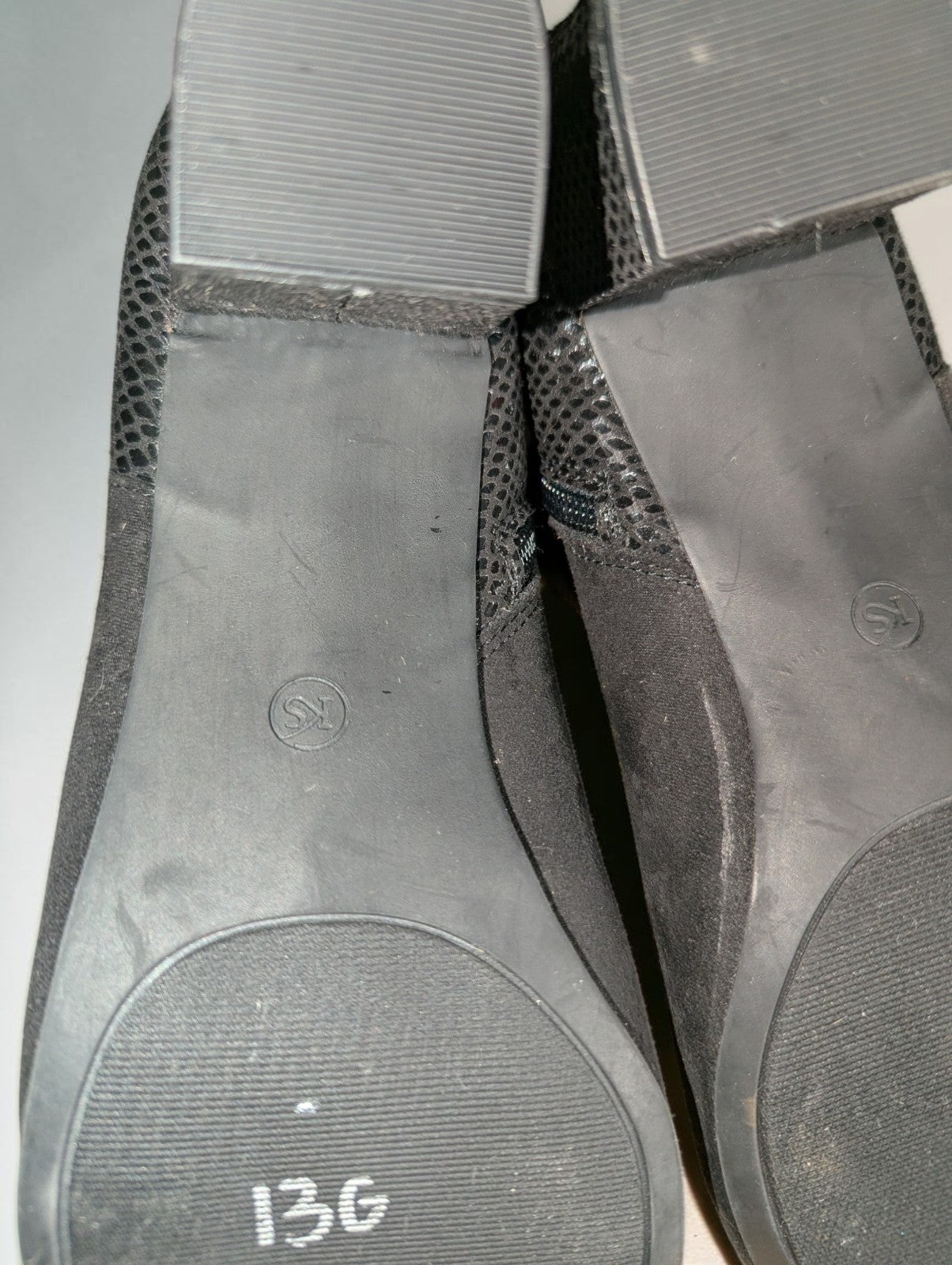 Karen Scott Ivvy Mixed Media Booties Black Faux Suede and Snakeskin, Size 10.5