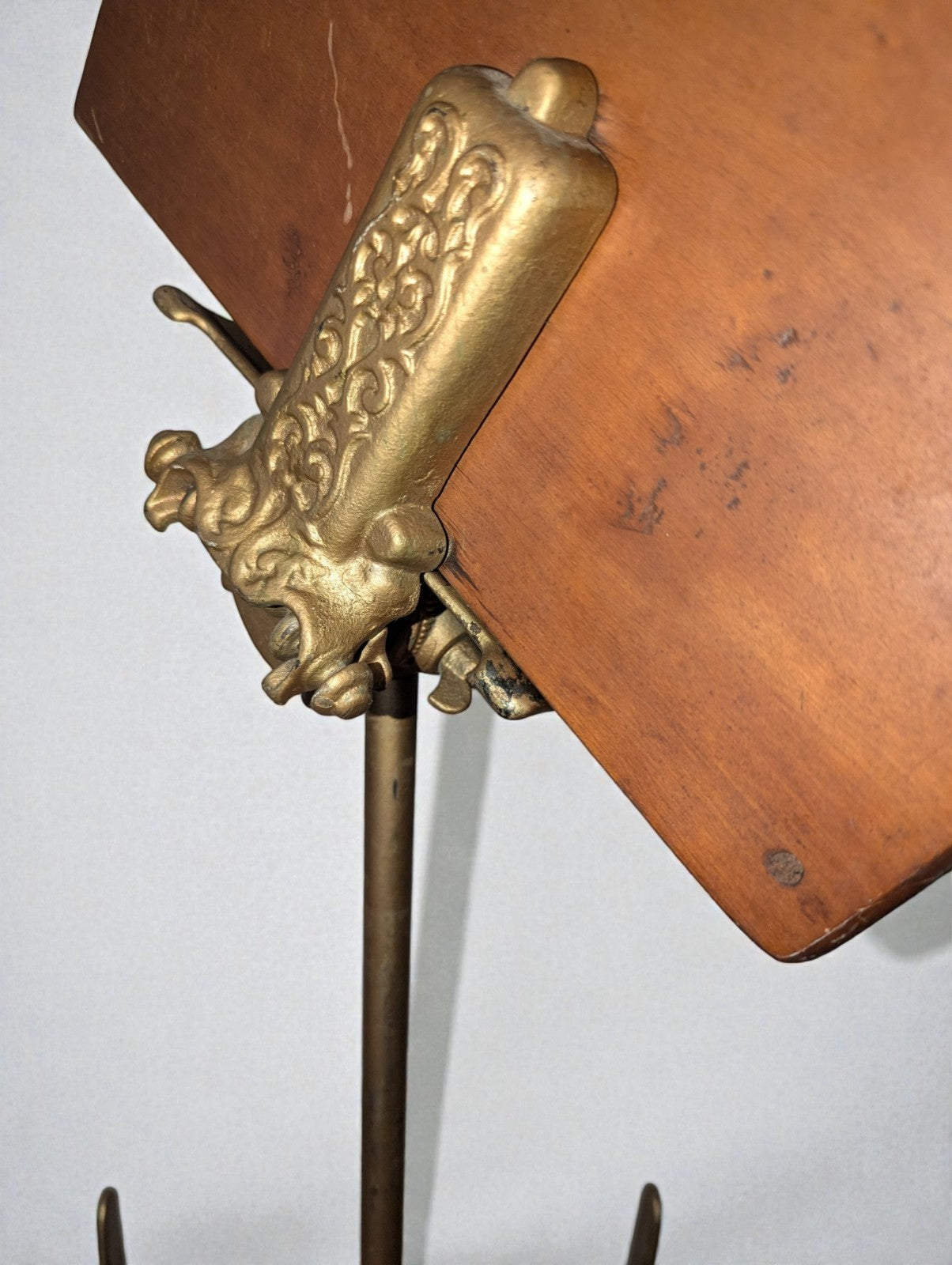 Antique Ornate Adjustable Dictionary/Bible Stand, Cast Iron Geo J Flanagan