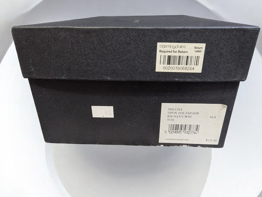 Burberry Espadrille Slides, Black & White Logo, Women's Size 36, Box & Dust Bag