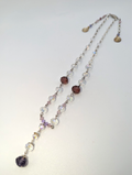 Vintage Aurora Borealis and Purple Faceted Glass Bead Necklace, 16"