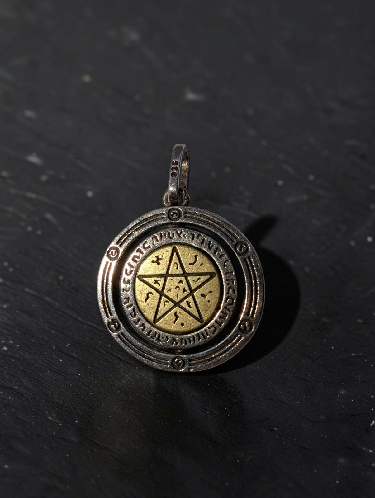 Rotatable Eye of Providence, Eye of Horus 925 Sterling Necklace Pendant