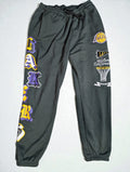 NBA Lakers Men's Dark Grey Fleece Jogger Pants, Size XL