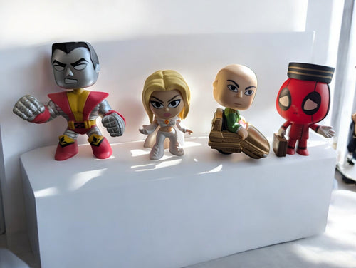 (4) Funko Mystery Mini Lot, X-Men and Deadpool, No Boxes