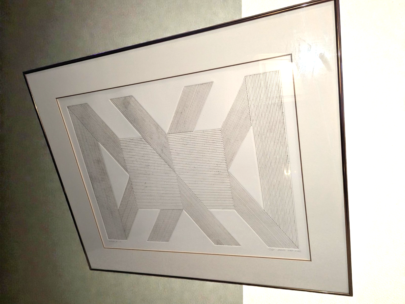Bong Tae Kim 13/25 Hurum III W. Textured Lithograph Framed Artwork 29"x27.5"