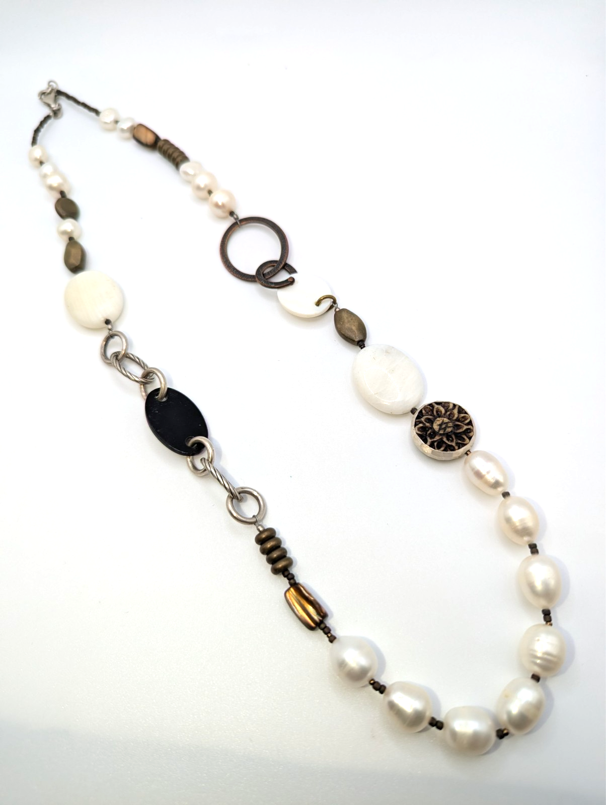 Retired Silpada "Go Coastal" Necklace, Freshwater Pearl/Sterling Silver, 24"